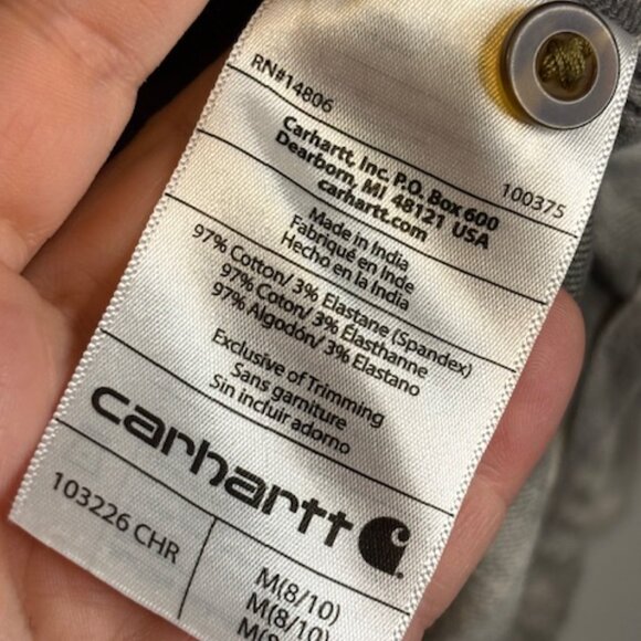 Carhartt Shirt Women's‎ Size Medium Rugged Flex Hamilton button Down Plaid Gray - Picture 4 of 4